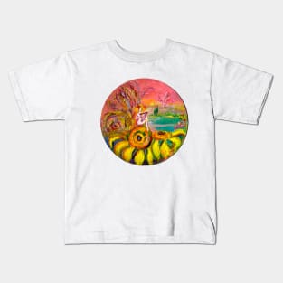 FAIRY OF THE SUNFLOWERS PLAYING LYRA Fantasy Kids T-Shirt